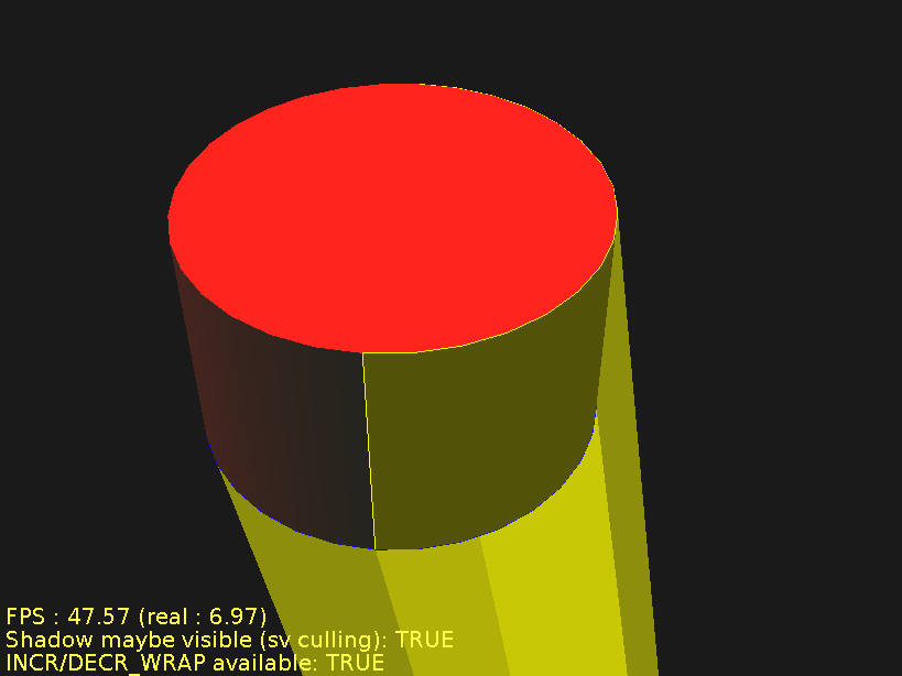 Cylinder open at the bottom with shadow quads